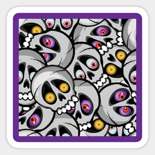 Skulls with different eyes Sticker